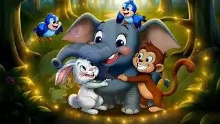 The Elephant and His Friends 🐘🐰🐦🐒 | Magical Forest Tales | Moral Story for Kids