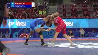 1/2 GR - 63 kg: I. MOHAMMADI (IRI) v. C. MARUYAMA (JPN)