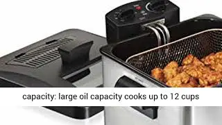 Hamilton Beach Triple Basket Electric Deep Fryer, 19 Cups / 4.5 Liters Oil Capacity, Lid with View