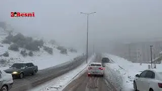 Kar yağışı gece başladı, Besni sabaha beyaz &ouml;rt&uuml; ve sisle uyandı