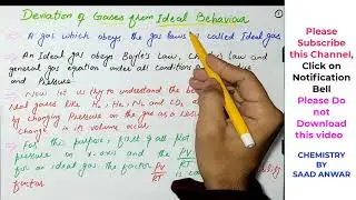 Deviation of Gases from Ideal Behaviour|Compressibility Factor|Ideal and Non-Ideal Gaeses|Urdu\Hindi