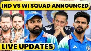 🔴IND VS WI SQUAD ANNOUNCED,  RUTURAJ, JADEJA, JUREL, NAMAN DHIR PICKED, NO RISHABH NO HARDIK