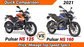 Bajaj Pulsar Ns 125 Vs Ns 160 bs6,Difference??quick Side By Side Comparison 2021