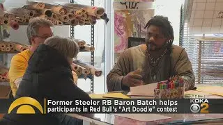 Former Steeler Baron Batch helps locals in Red Bull's Art Doodle contest