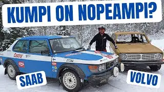Saab 99 EMS vs Volvo 145 Sport | Kumpi on nopeampi pihatiell&auml;? |