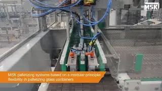 High flexibility in palletizing glass containers