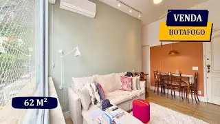 BOTAFOGO RUA MARTINS FERREIRA REFORMADÍSSIMO 62M² VISTA PANORÂMICA 2 QUARTOS 2 BANHEIROS PLAY P.24H
