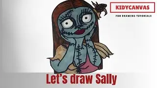 How to Draw Sally from The Nightmare Before Christmas 🎃 | Easy Halloween Drawing Tutorial
