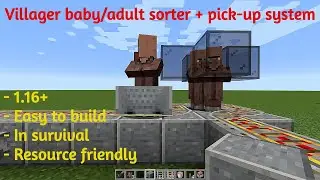 Minecraft Baby/Adult Villager Sorter TUTORIAL + Villager Pick-up System