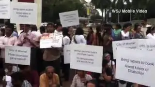 Protests in #Mumbai about the deterioration of law and order in Maharashtra state following the rape