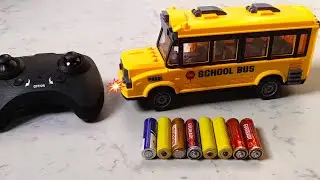 Unboxing rc school bus bigsize rc stuntcar rc helicopter crocodile face 