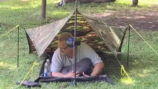 It's a Leanto, Bivy, Wedge Type of Shelter, from a 4 5x7 5 Fire Force Poncho