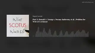 Part 2: Trump v. Anderson | Petition for Writ of Certiorari (Colorado Primary Ballot Decision)