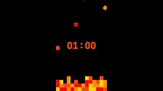 1 Minute Timer ⏳ ASMR Falling Bricks Countdown (14 Cols, Speed 5, Theme fire)