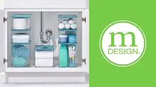 Under Vanity Stackable Storage Boxes with Lids from mDesign