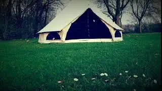 New luxury bell tent in thick 360gsm canvas blackout mosquito mesh doors and windows