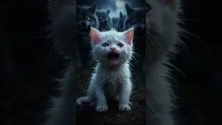 Mother&rsquo;s Love: Injured White Cat Shields Her Crying Kitten from a Wolf Attack