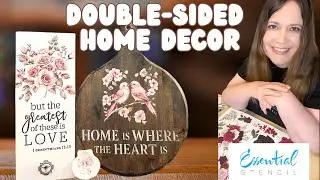 Double-Sided Home Decor with Transfers & Stencils | Rustic Farmhouse Craft Ideas 🌿🖌️