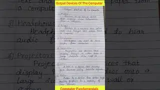 Output Devices Of The Computer|Computer Fundamentals