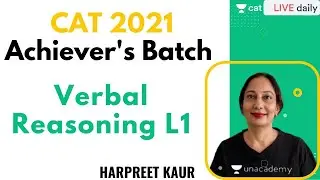Verbal Reasoning L1  | VA | CAT 2021 I By Harpreet Kaur