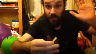Classic magic trick with spaghetti revealed, then eaten, then restored