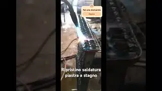 Ripristino saldata piastra ad un radiatore per mini escavatore #welding #automobile #welder #copper