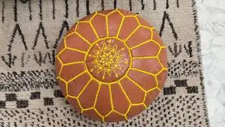 Kechart &ndash; Moroccan pure leather pouf, handmade Moroccan floor ottoman, leather chairs & ottomans