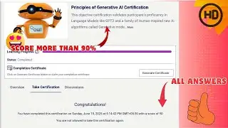 Principles of Generative AI Certification Answers | Artificial Intelligence Primer Certification