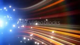an abstract of the bright beam of light curved lines and a bright light source that emits particles