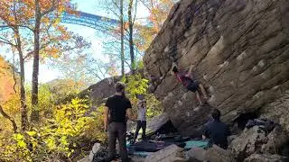 New River Gorge Bouldering - 1 2 Punch V7