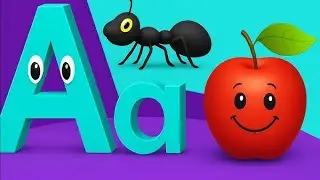 abc phonics for kids, a for apple song,  a for apple 🍎, Fun ABC Song for Kids, 3D Cartoon Rhymes 