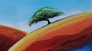 The SECRET of Texture: Acrylic Painting for Beginners - Simple Landscape Step by Step