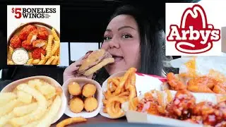 Arby's New Boneless Wings + More  Mukbang