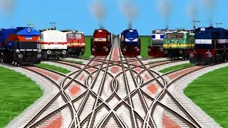 Train Simulator Game ll Realistic Railroad Tracks l Diamond Railroad Crossing l train video gameplay