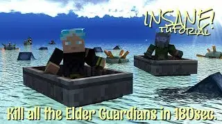 Minecraft 1.12 tutorial kill all elder guardians in 180sec at the ocean monument