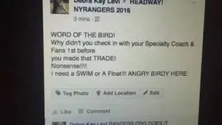 New York Rangers - The Brassard Trade- 2016 LR