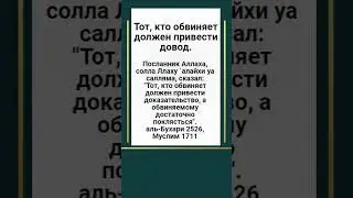 Тот, кто обвиняет должен привести довод.