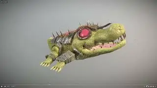 Armoured Baby Crocodile Low & High Poly Model