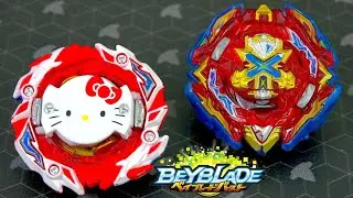 KITTY VS METAL SWORD! | Astral Hello Kitty .Ov.R'-0 VS Xiphoid Xcalibur .Xn.Sw'-1 | Beyblade Burst