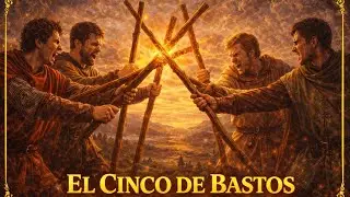 Tarot 🔮 Arcanos Menores - 5 de Bastos 