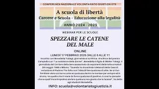 SPEZZARE LE CATENE DEL MALE. INCONTRO CON BENEDETTA TOBAGI 17. 2.2025