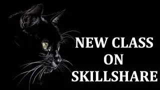 COLORED PENCILS ON BLACK PAPER // Black cat drawing demo  #SHORTS