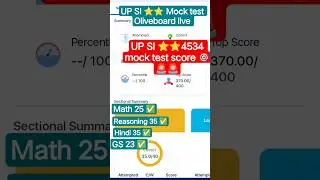 UP SI  ⭐⭐ mock test score 🎯🚨 Short analysis #uppoliceexam #upsiupdate #uppoliceconstable