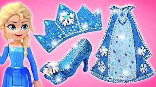 Snowflake Outfit from Clay: Crown, Shoes & Dress for Elsa!❄️Crafts by Slick Slime Sam's Maker World