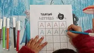 alphabets tracing, alphabet A tracing practice with colors, kids learning alphabets, abc phonics,abc