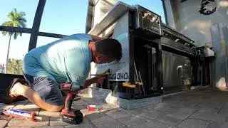 Outdoor Kitchen Center Columns and Cabinet Ledger Stone | Episode 13