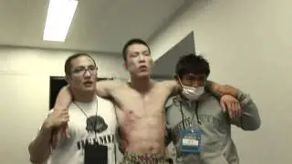Aoki backstage after Jienotsu fight - Dynamite!!