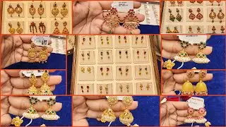 💖Gold Ruby & Emerald Earrings💖 Stunning Stone Jimikki Collection Mangal & Mangal-Trichy@UshaKarthi1 