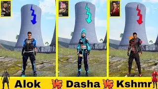 ALOK VS KSHMR VS DASHA FALLING ABILITY TEST IN FREE FIRE -para A3,A5,A6,A7,J2,J3,J5,J7,S5