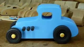 Handmade Wooden Toy Toy Car, Hot Rod Freaky Ford, 27 T Coupe  #odinstoyfactory